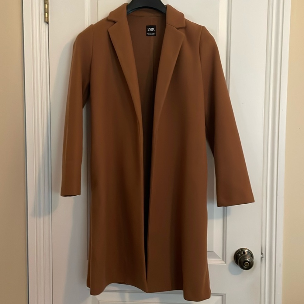Zara Camel Lapel Coat Size: S